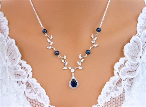 navy blue dress necklaces.